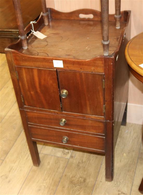 A George III mahogany night table, W.48cm